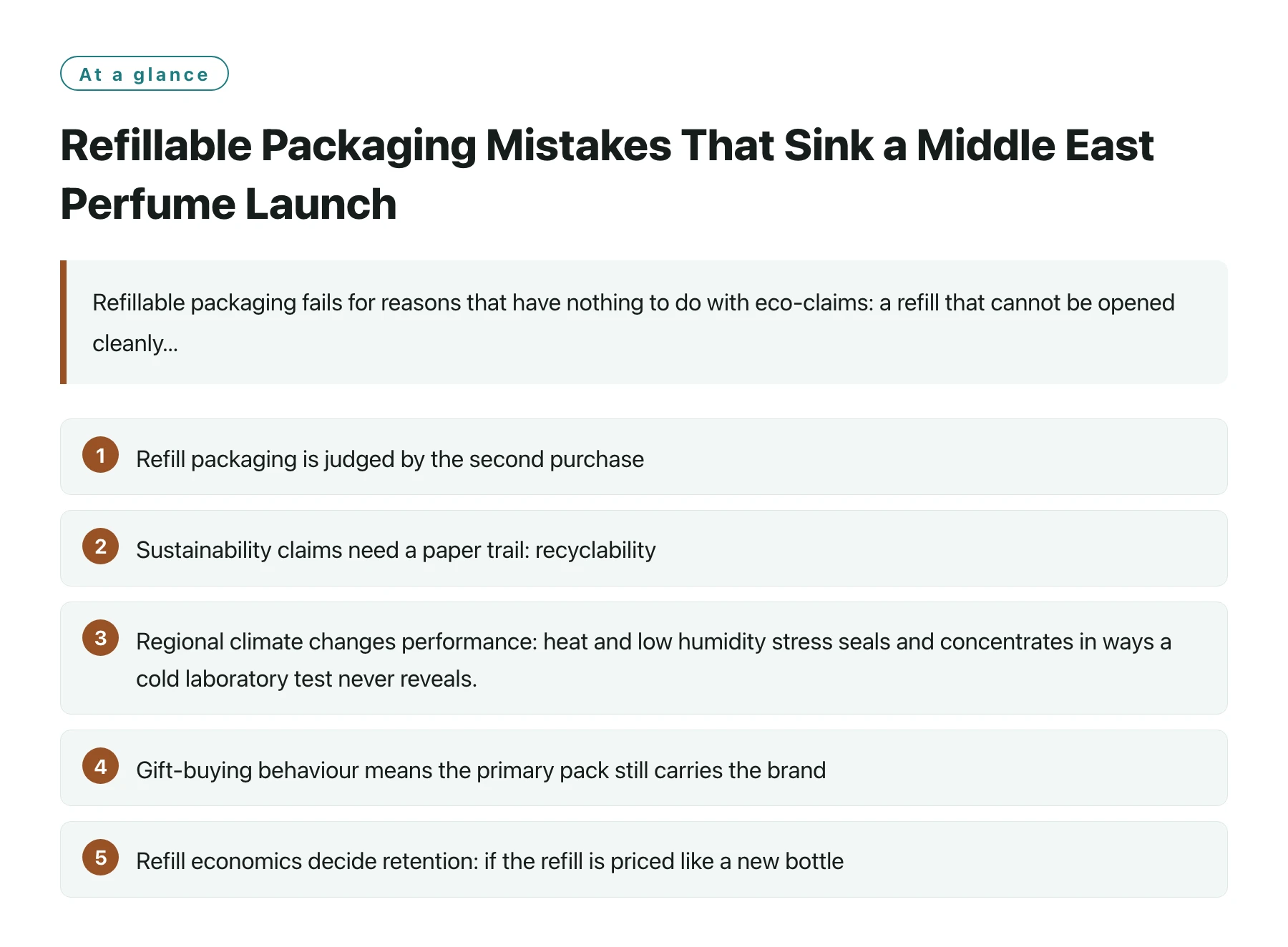 Refillable Packaging Mistakes That Sink a Middle East Perfume Launch——全文要点速览