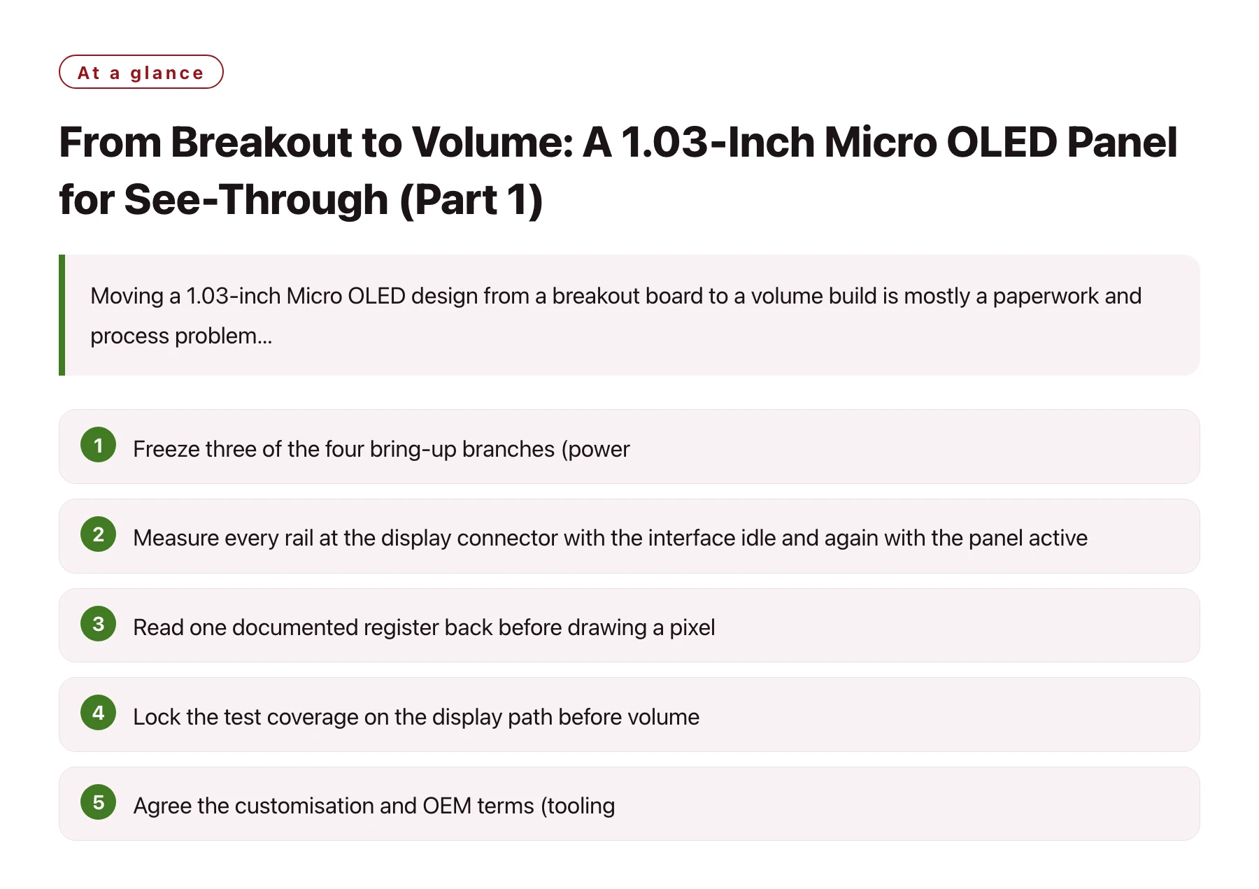 From Breakout to Volume: A 1.03-Inch Micro OLED Panel for See-Through (Part 1)——全文要点速览